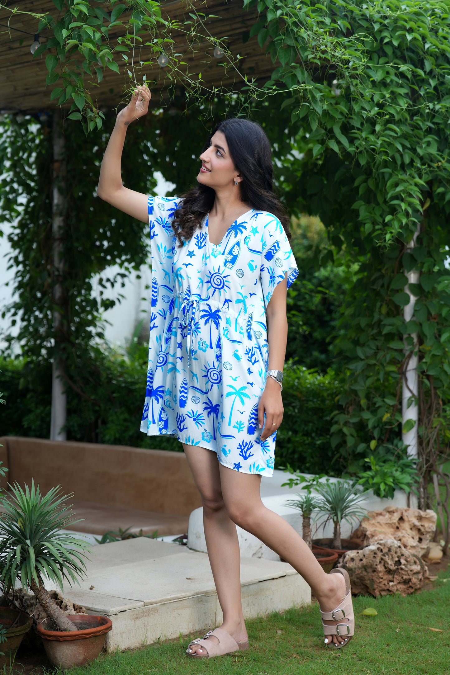 Womens Kaftan Beach Dress – Resort Wear for Vacation Dinner Honeymoon and Tropical Holiday