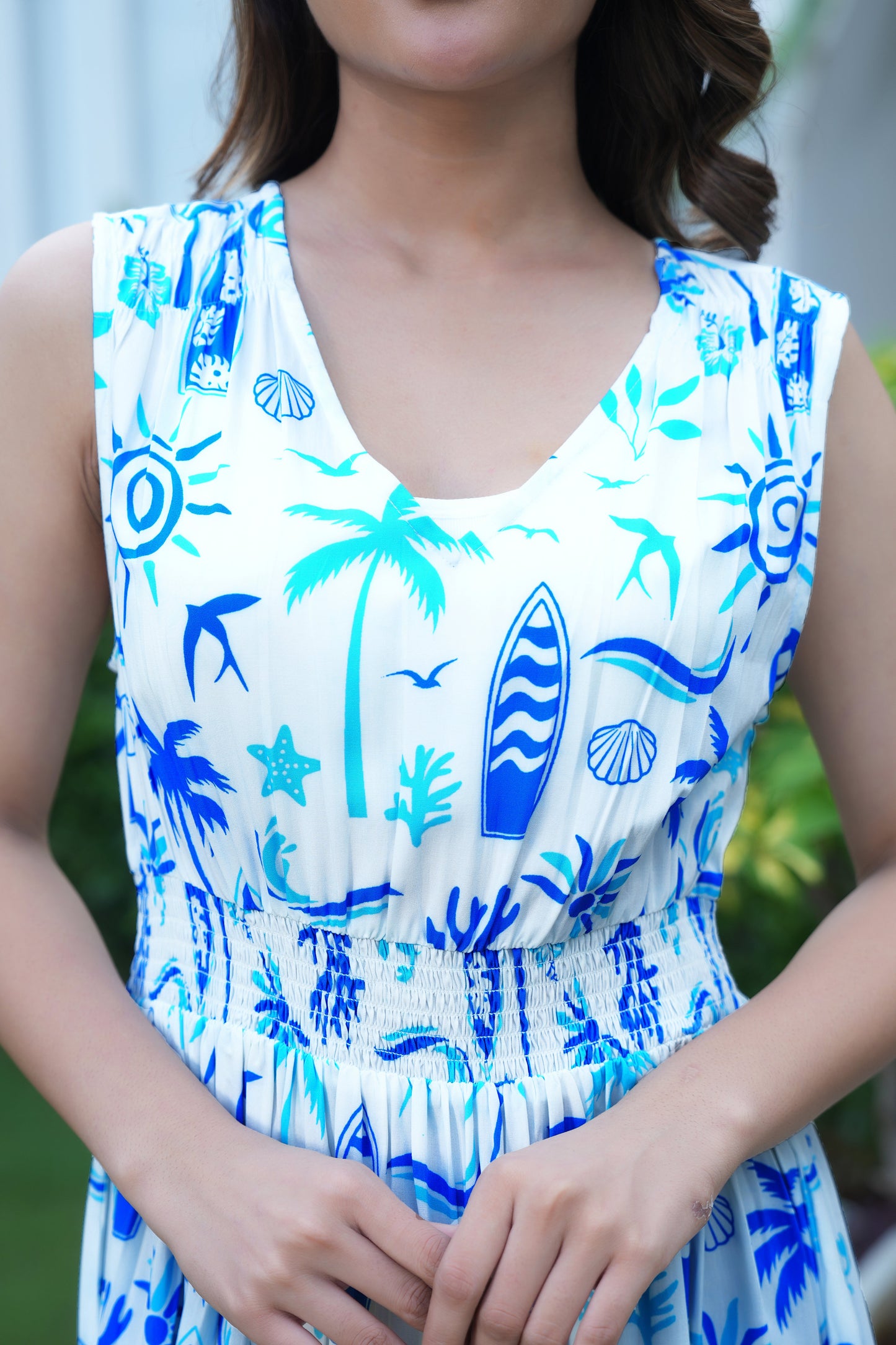 Girls Sleeveless Beach Dress – Vacation Birthday Resort Holiday and Summer Party Outfit