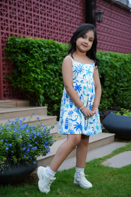 Girls Short Beach Dress – Vacation Pool Party Birthday and Holiday Outfit