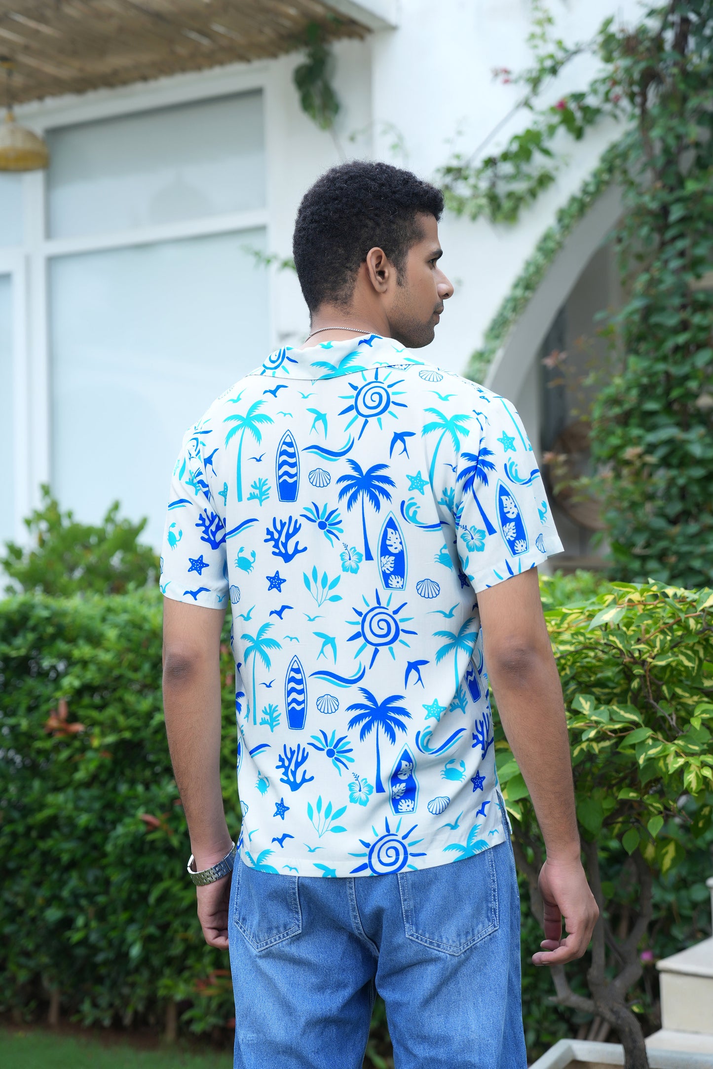 Mens Short Sleeve Beach Shirt – Pool Party Resort Holiday and Vacation Wear