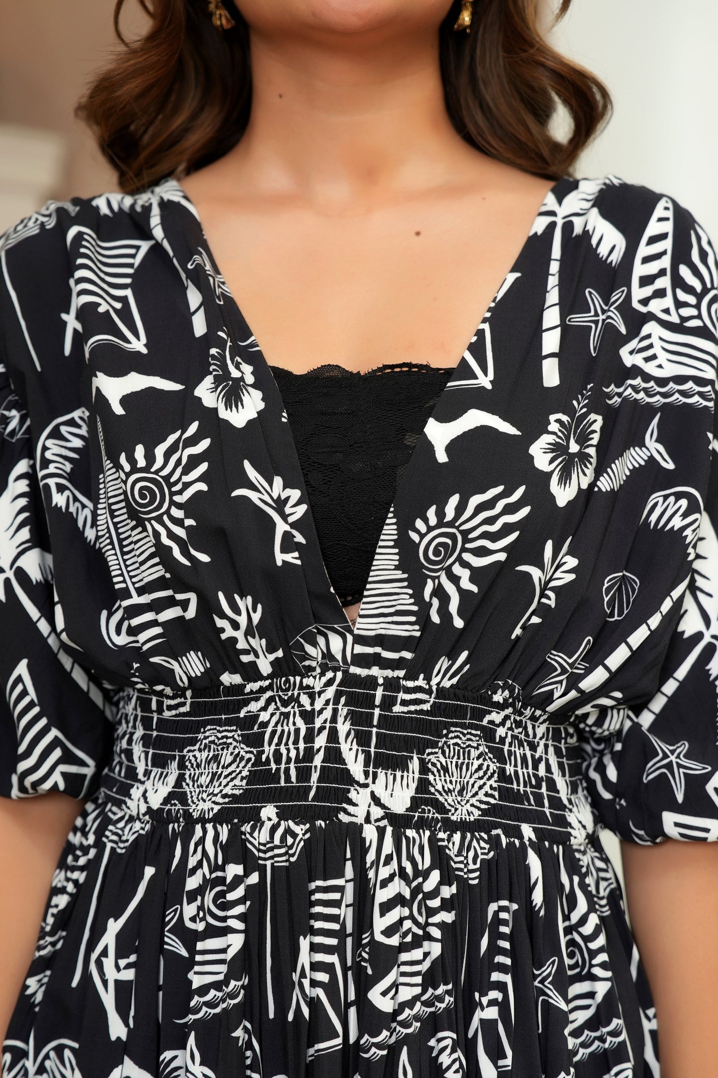 Women’s Short Dress – V-Neck Beachwear for Birthday & Dinner Parties