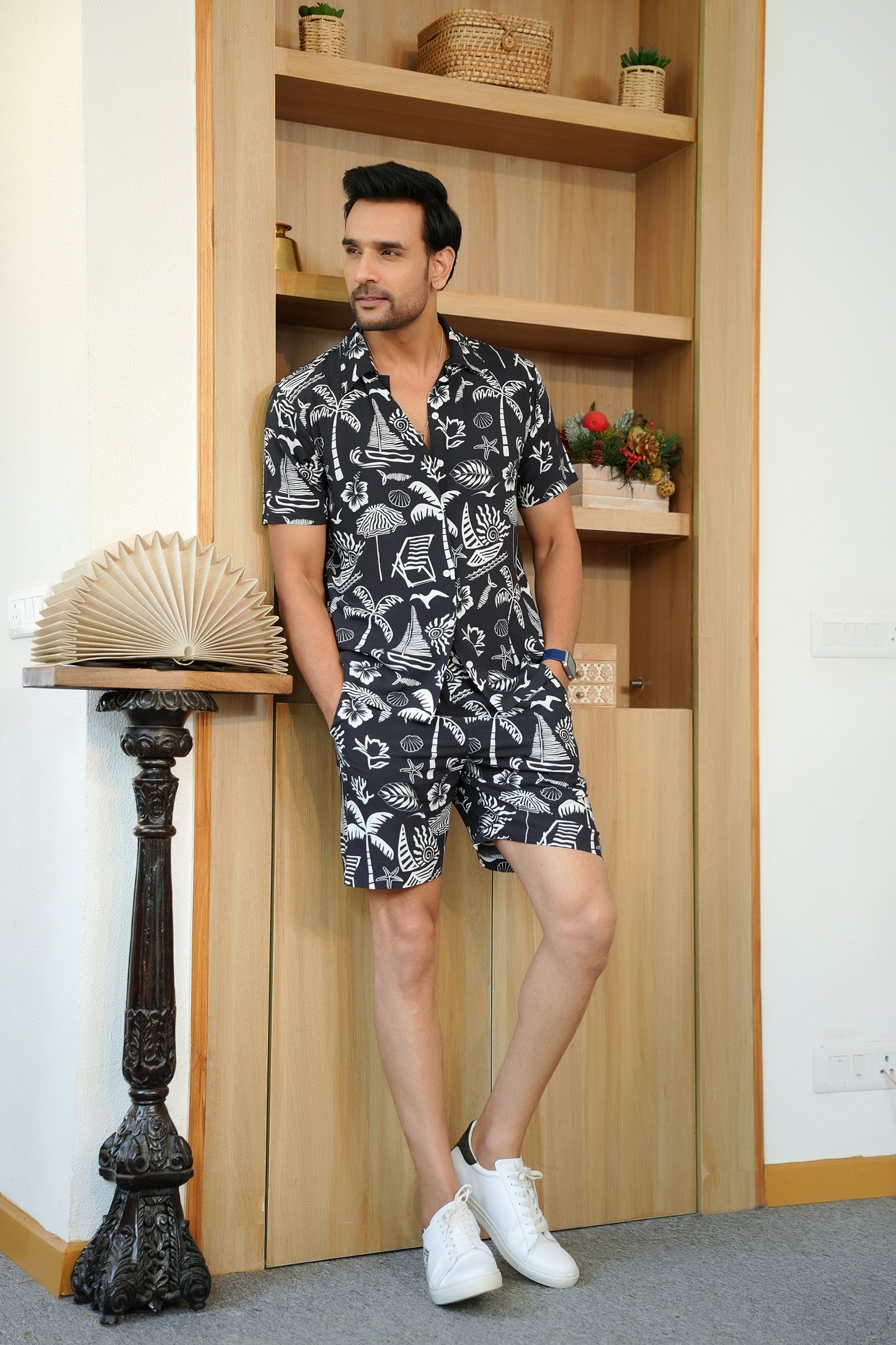 Men’s Beach Co-Ord Set – Shirt & Shorts for Vacations & Parties