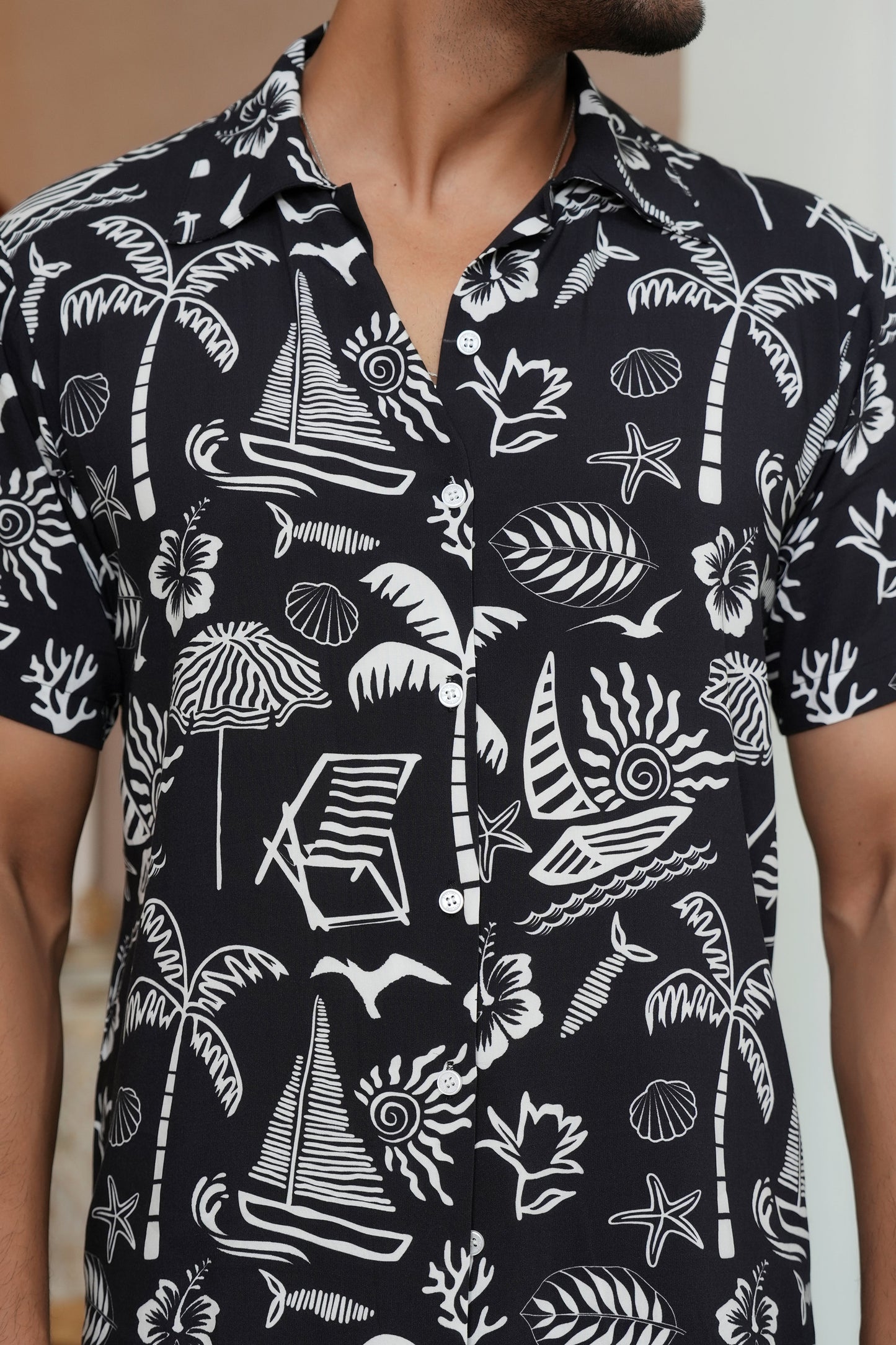 Men’s Short Sleeve Casual Shirt – Perfect for Beach & Pool Parties