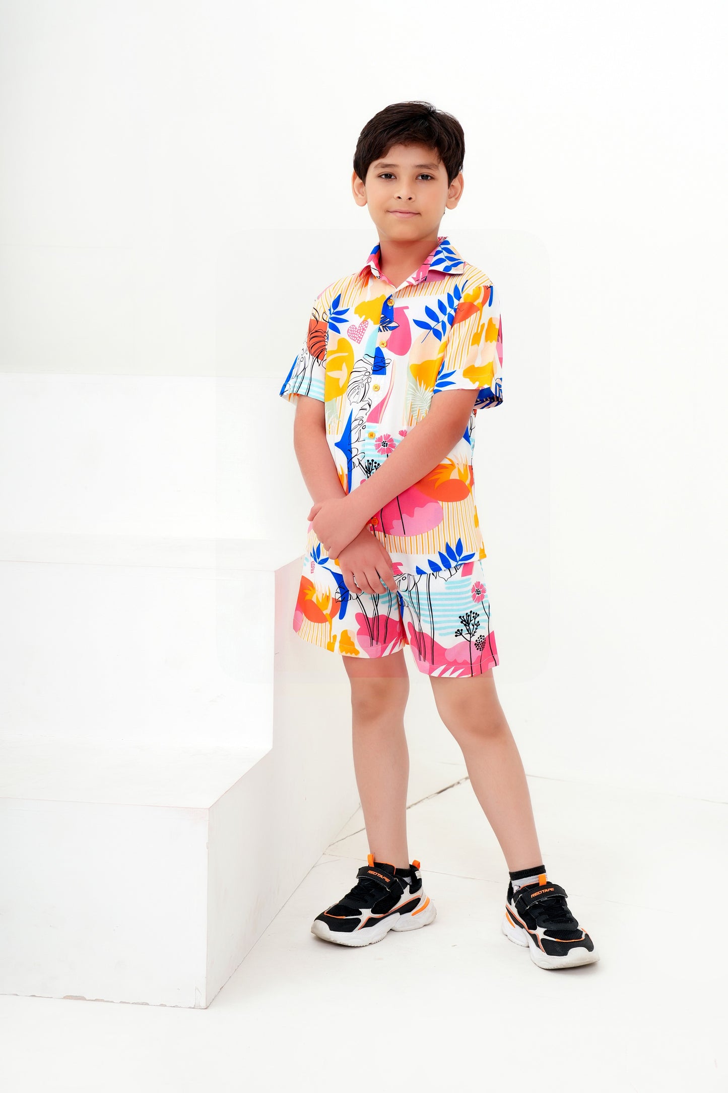 Boy’S Tropical Co-Ord Set – Matching Shirt & Shorts Outfit For Beach Vacations