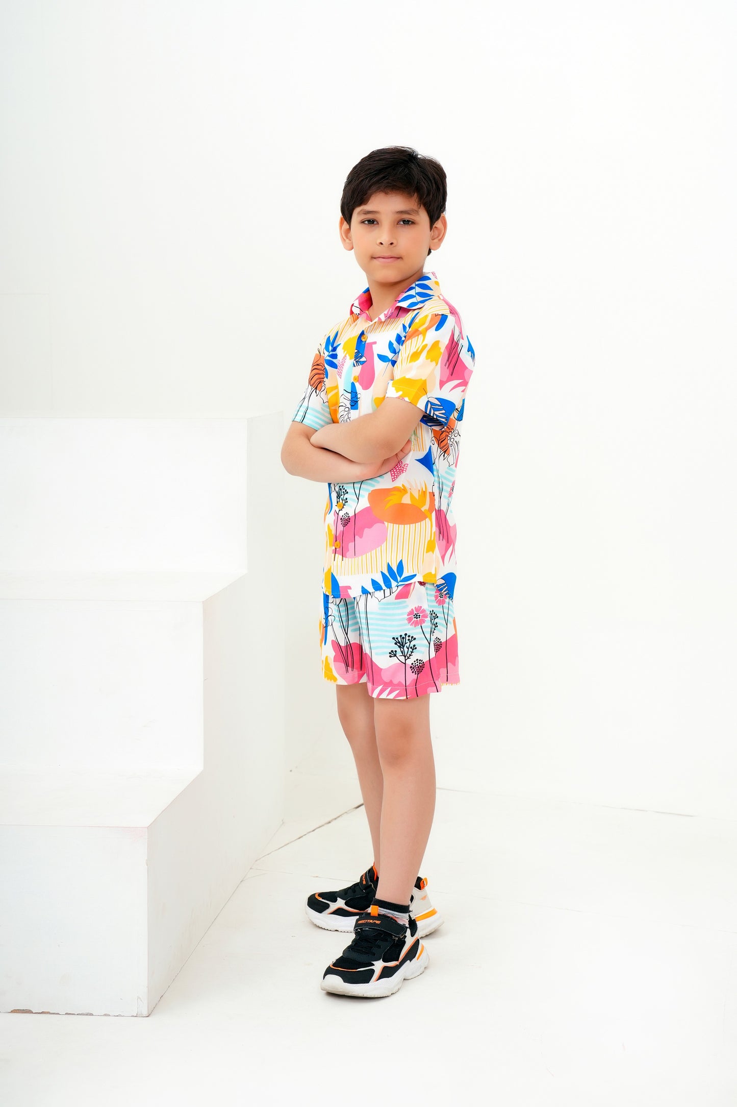 Boy’S Tropical Co-Ord Set – Matching Shirt & Shorts Outfit For Beach Vacations