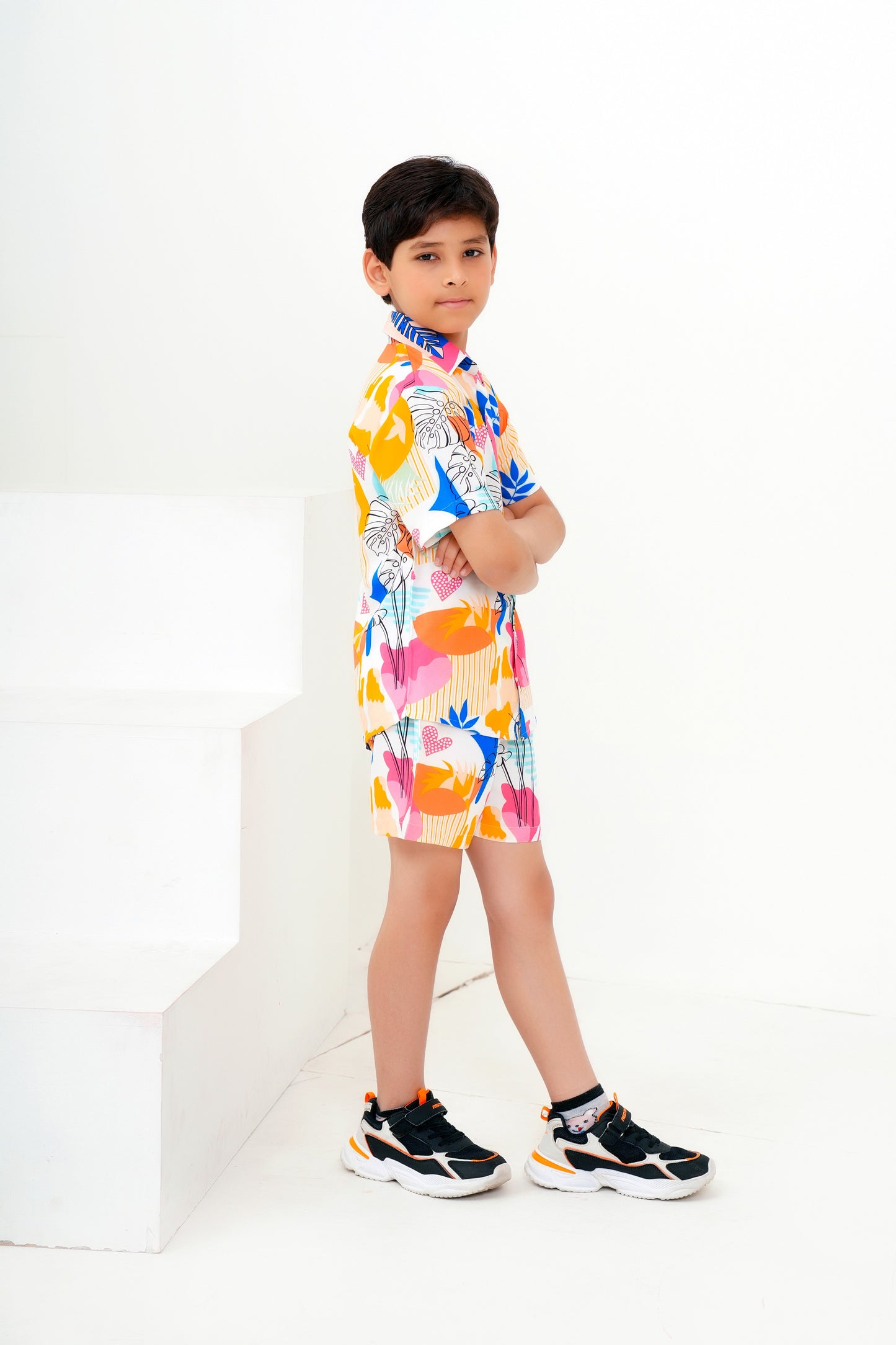 Boy’S Tropical Co-Ord Set – Matching Shirt & Shorts Outfit For Beach Vacations
