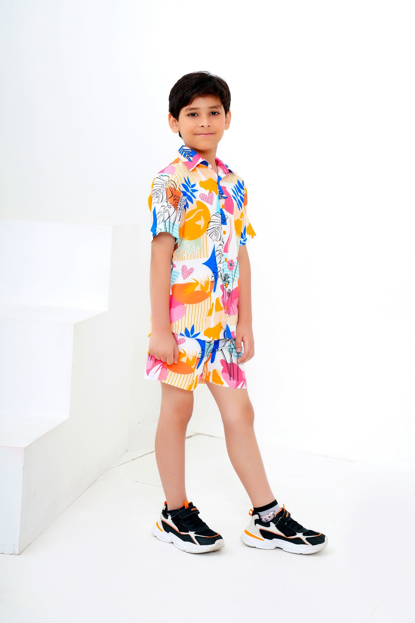 Boy’S Tropical Co-Ord Set – Matching Shirt & Shorts Outfit For Beach Vacations