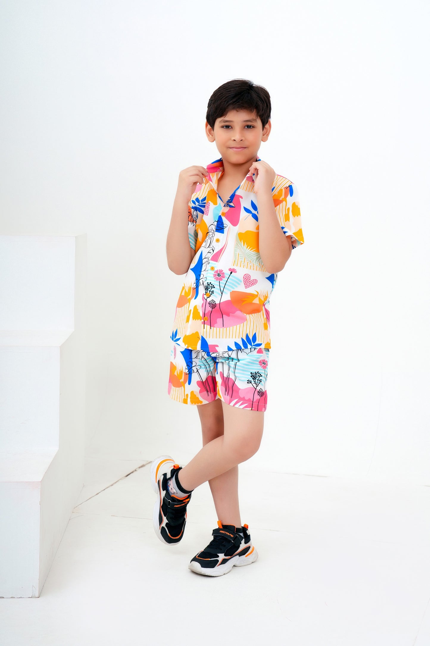 Boy’S Tropical Co-Ord Set – Matching Shirt & Shorts Outfit For Beach Vacations