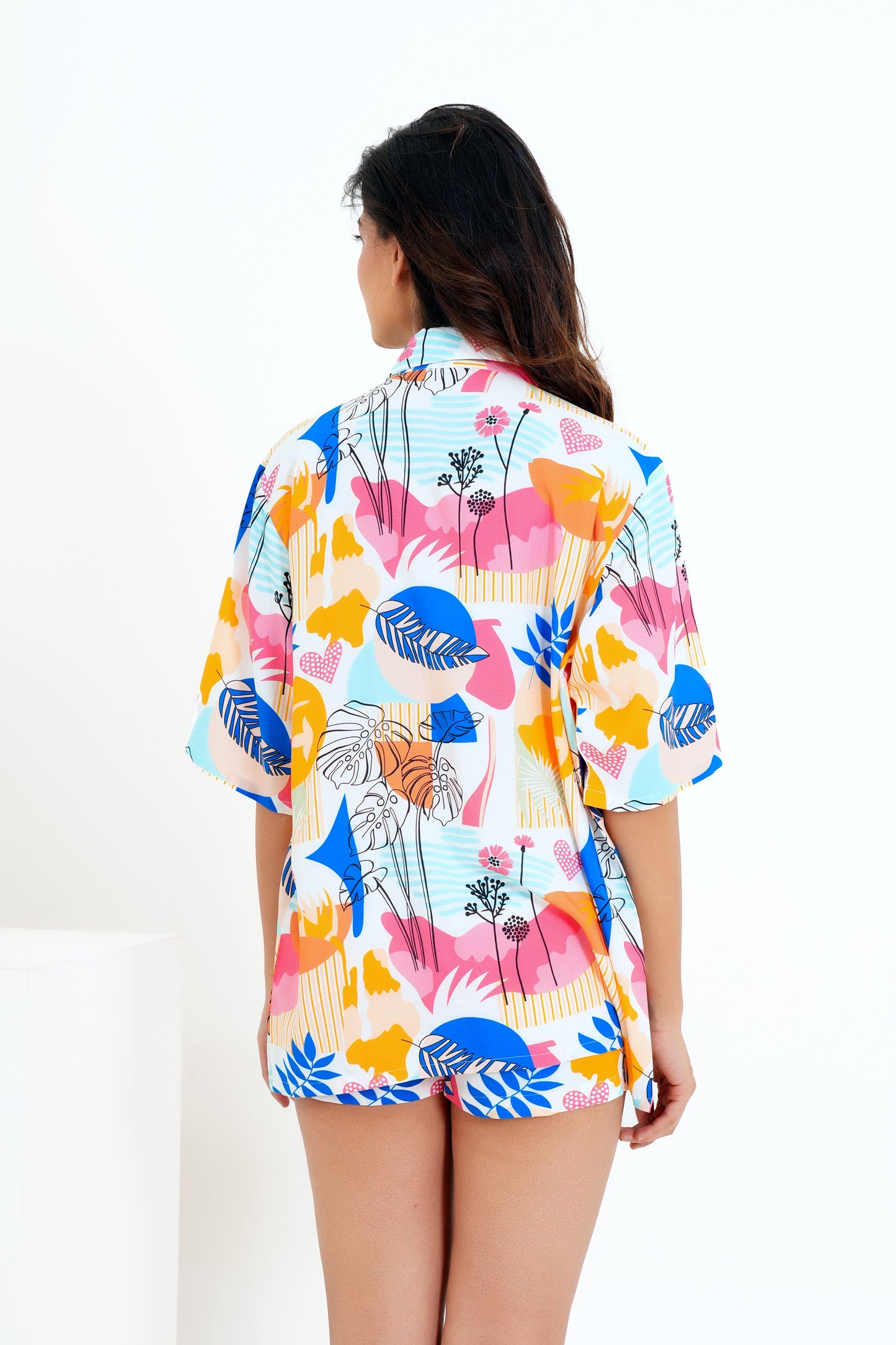 Women’S Tropical Co-Ord Set – Matching Shirt & Shorts Resort Outfit