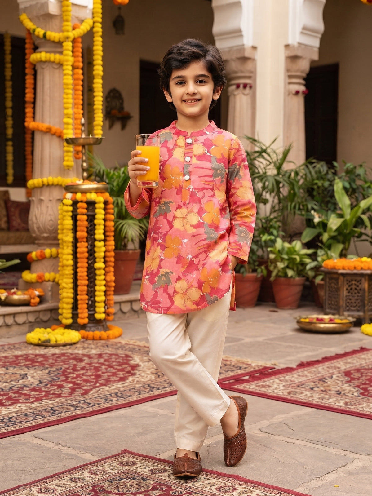 Boys Cotton Kurta Pajama Set – Ethnic Festive Wear