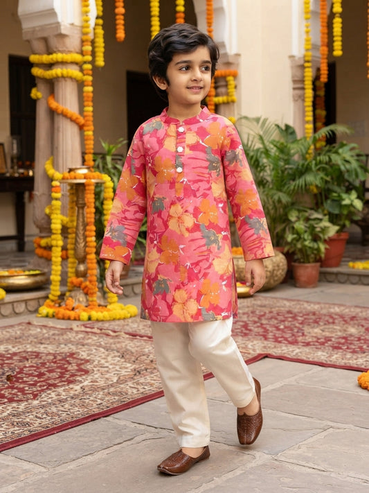 Boys Cotton Kurta Pajama Set – Ethnic Festive Wear