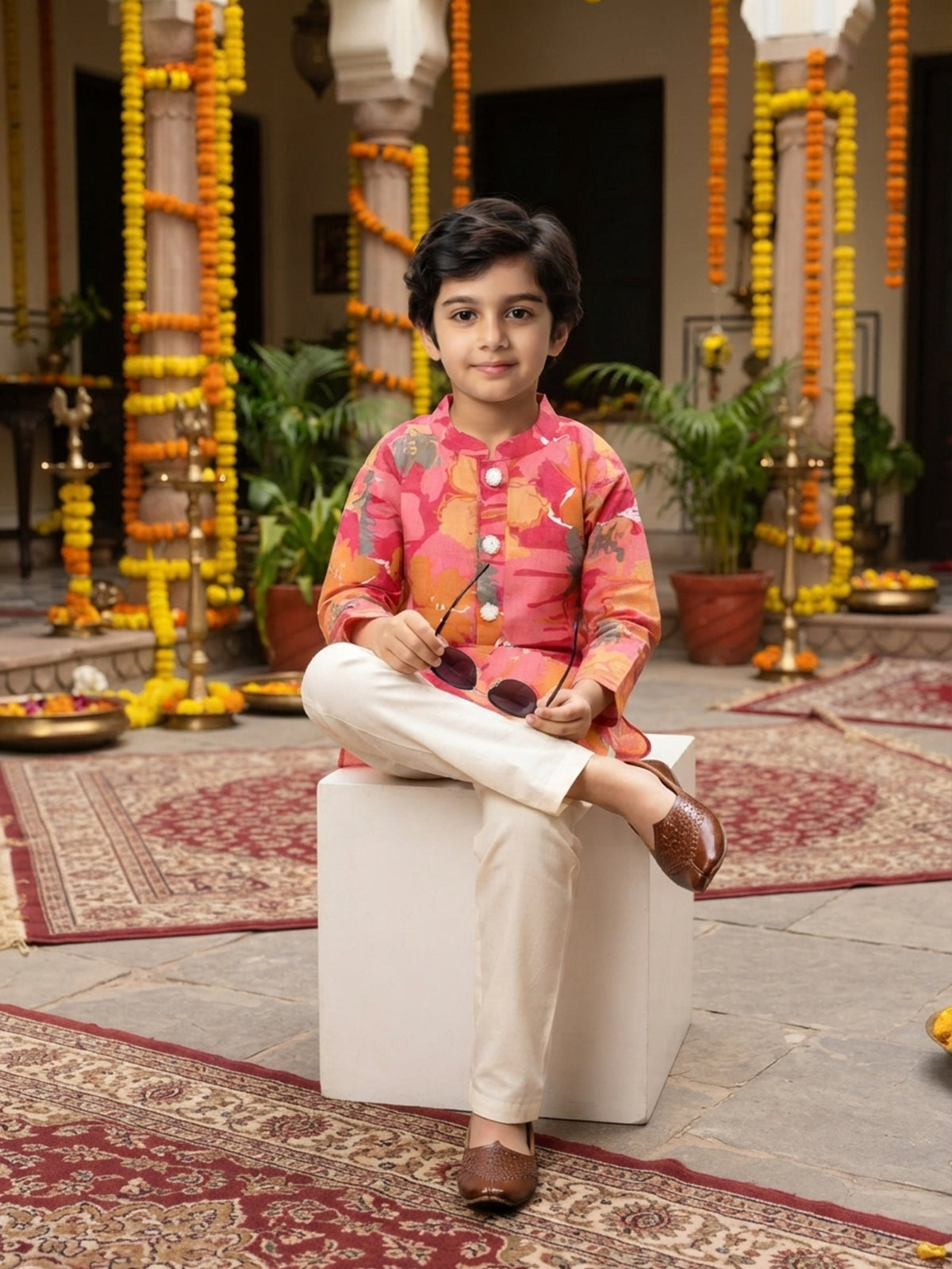 Boys Cotton Kurta Pajama Set – Ethnic Festive Wear
