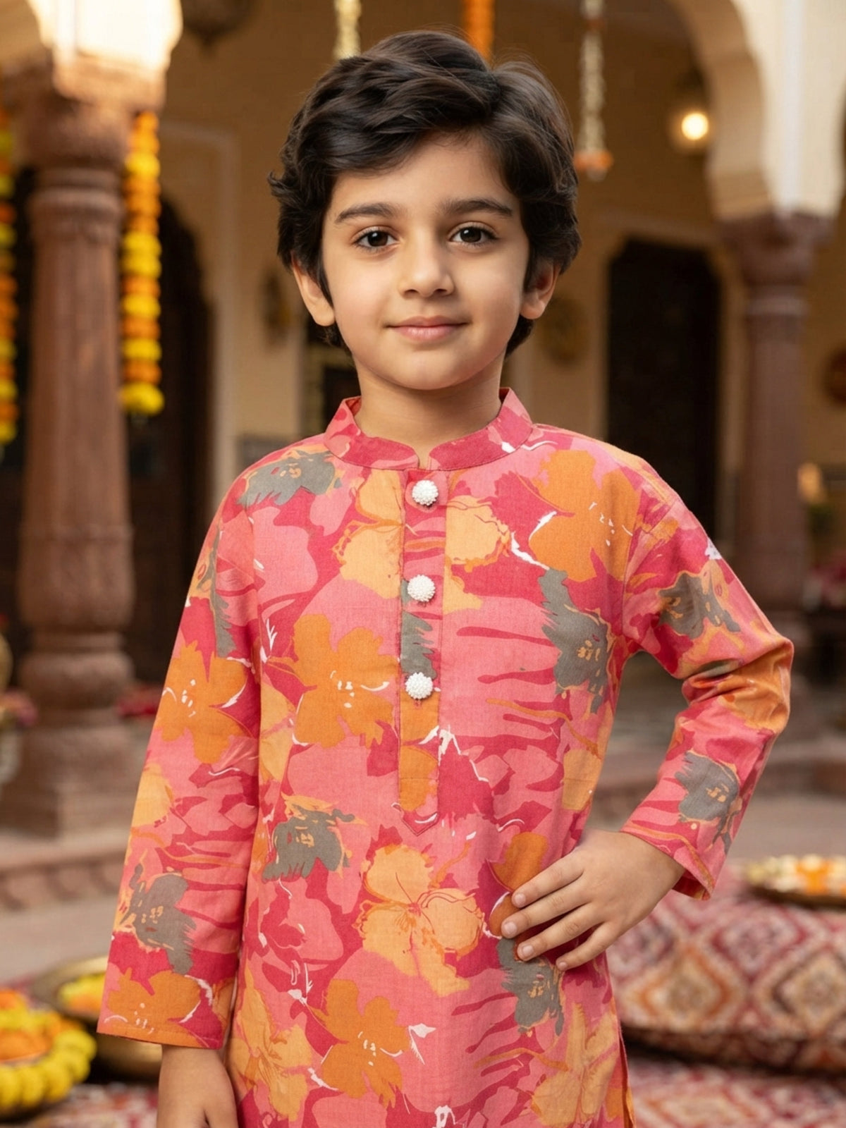Boys Cotton Kurta Pajama Set – Ethnic Festive Wear