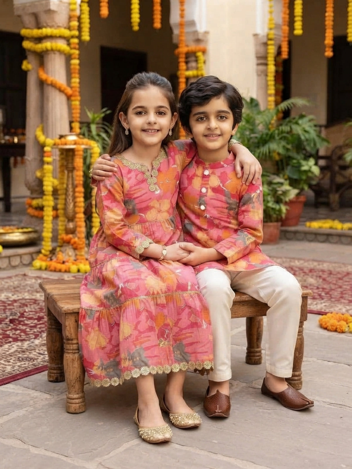 Brother & Sister Matching Ethnic Set – 100% Cotton