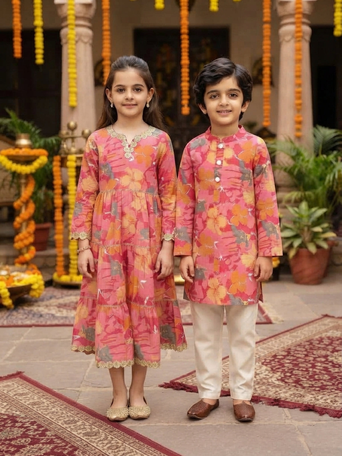 Brother & Sister Matching Ethnic Set – 100% Cotton