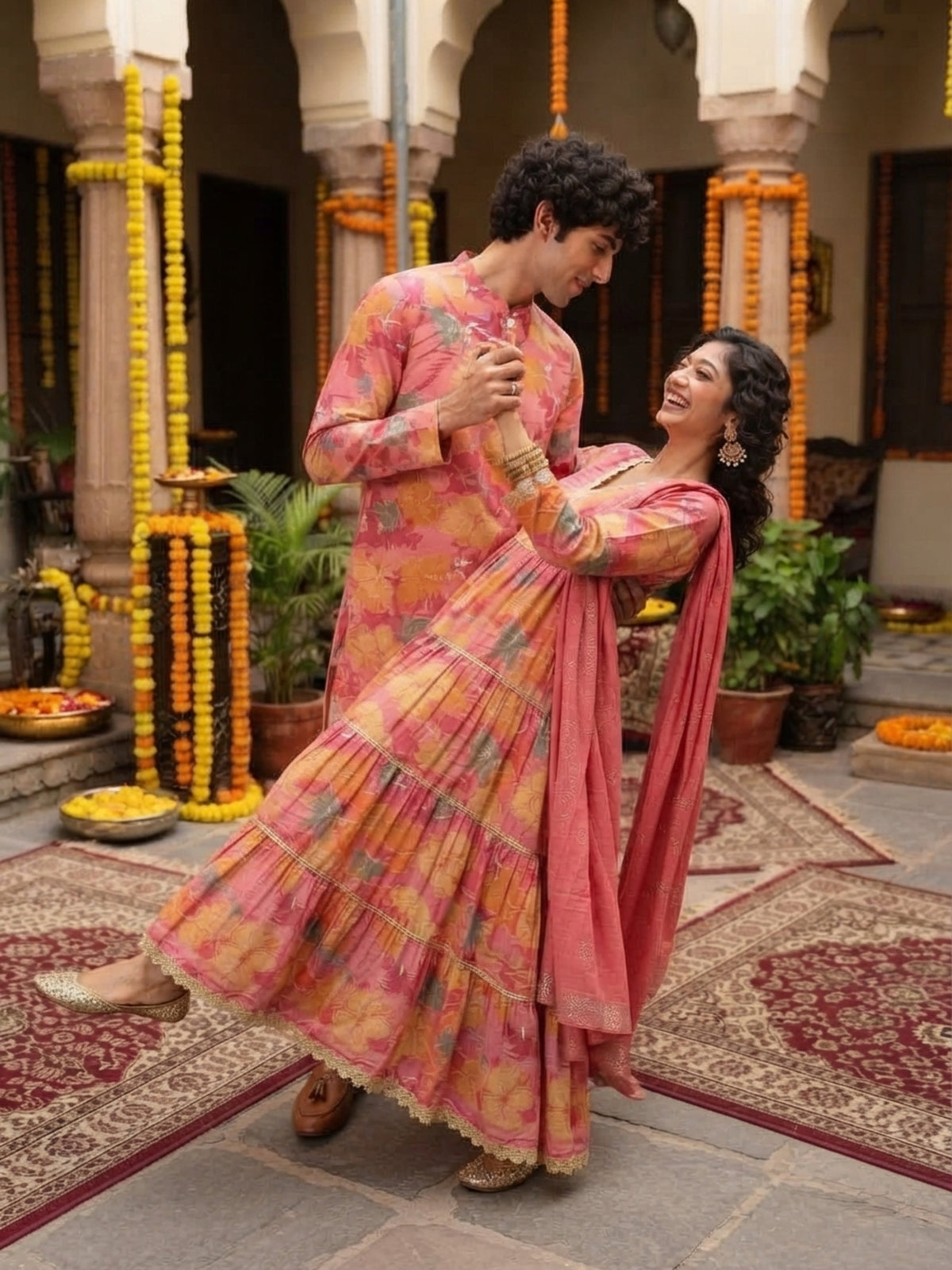 Couple Matching Ethnic Outfits – Cotton Festive Wear