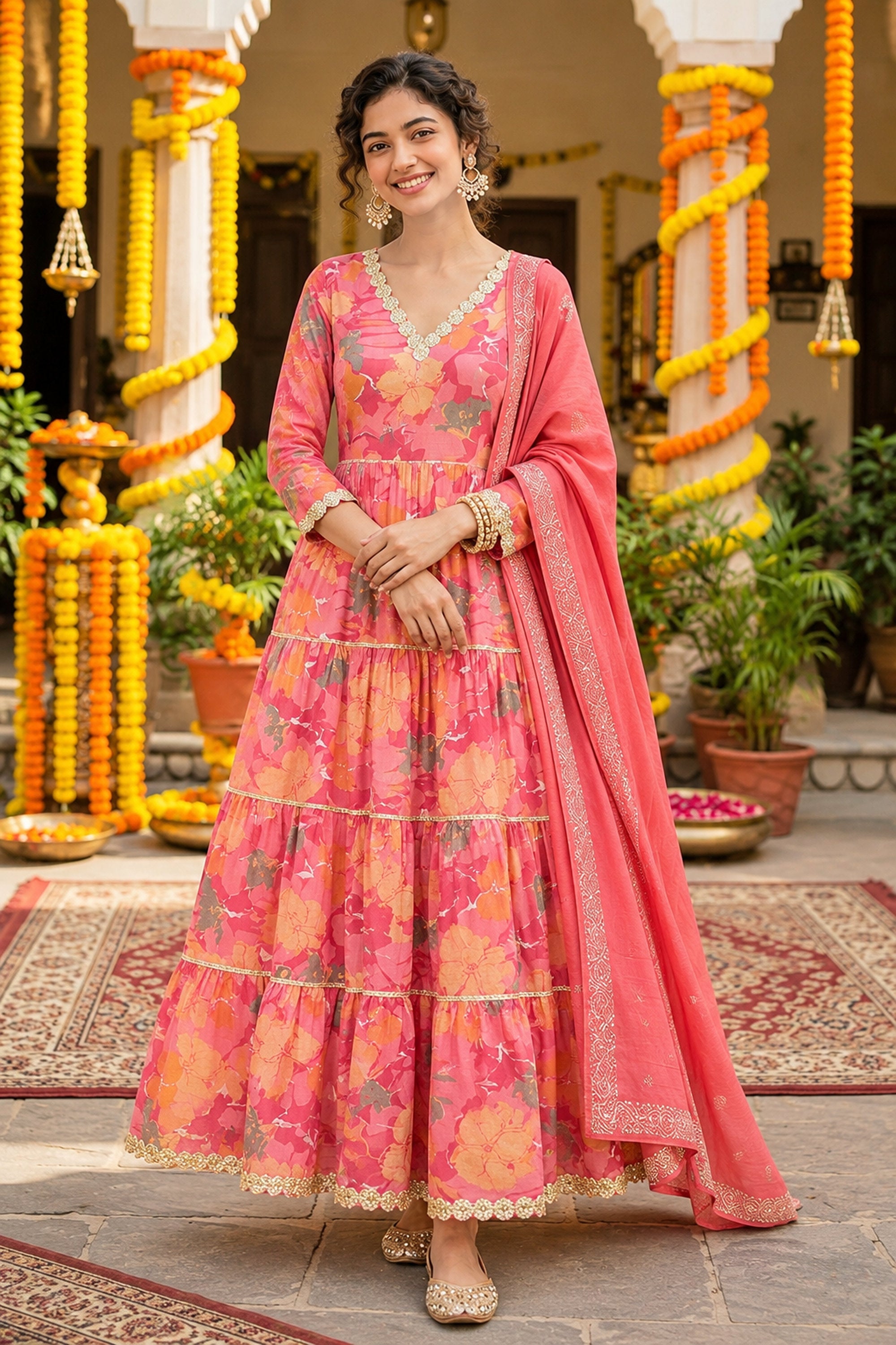 Women’s Cotton Maxi Dress – Ethnic Festive Wear