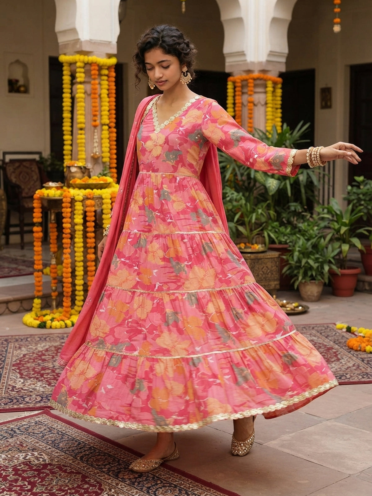 Women’s Cotton Maxi Dress – Ethnic Festive Wear