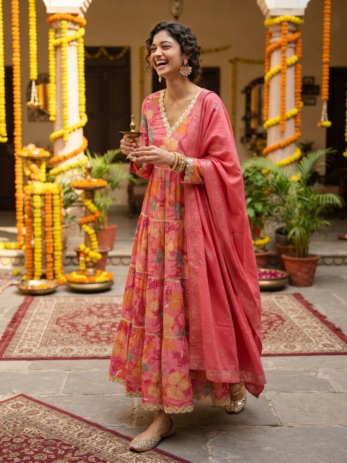 Women’s Cotton Maxi Dress – Ethnic Festive Wear