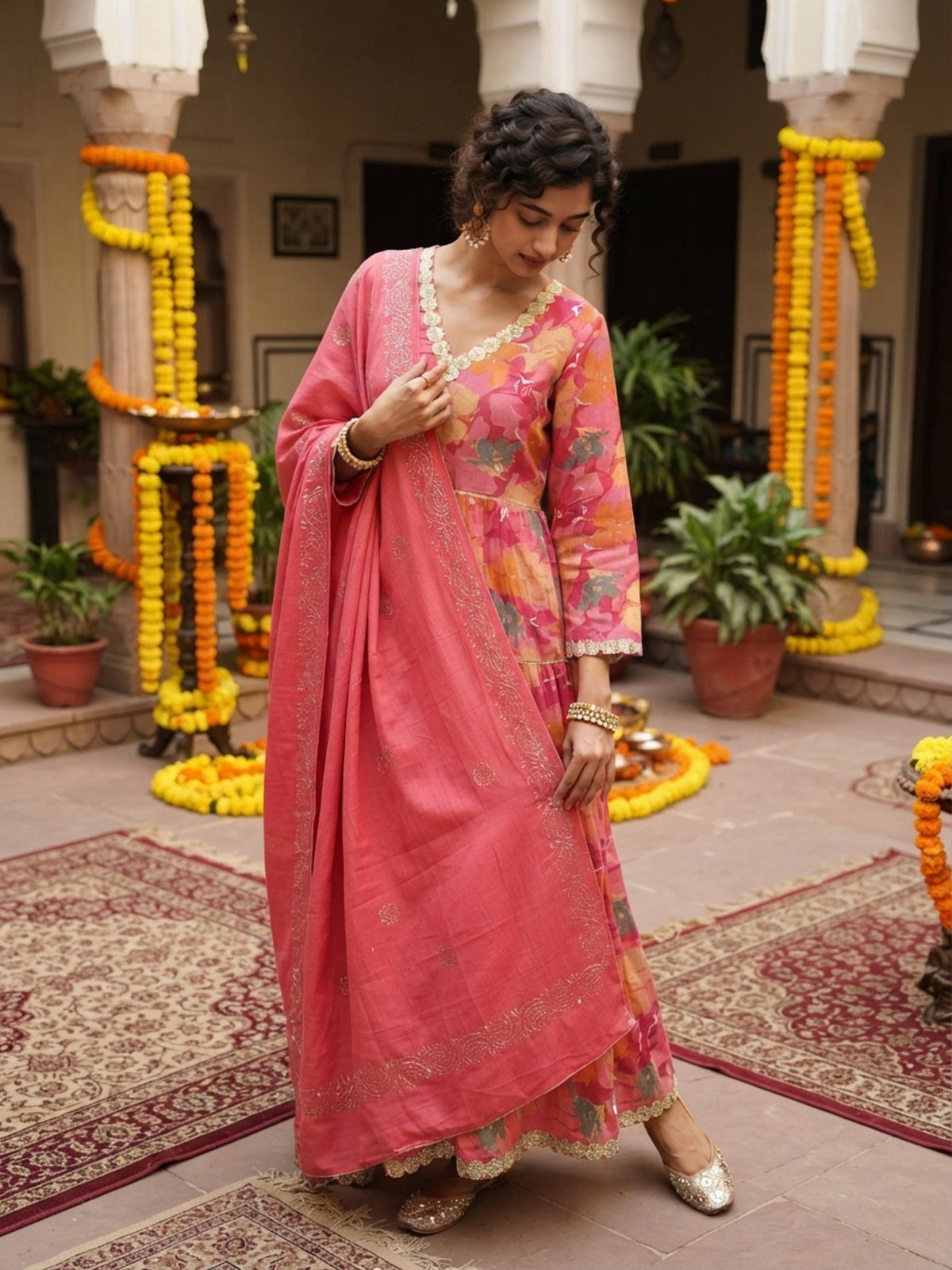 Women’s Cotton Maxi Dress – Ethnic Festive Wear