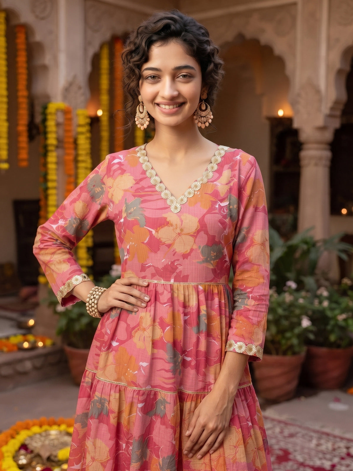 Women’s Cotton Maxi Dress – Ethnic Festive Wear