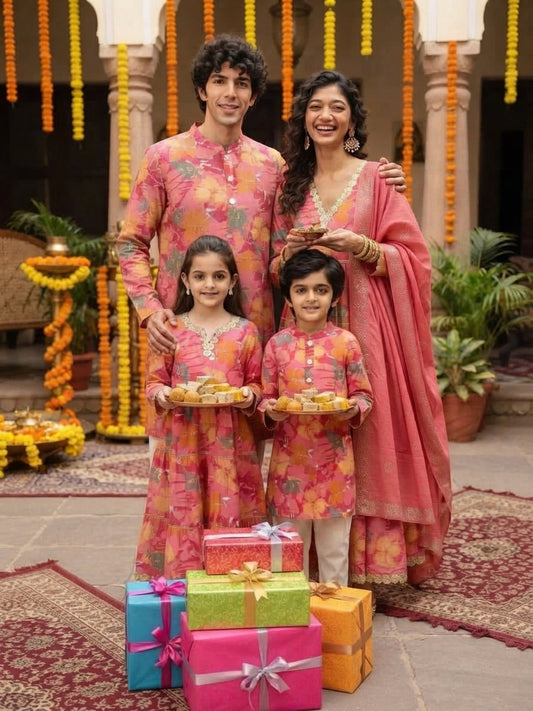 Family Matching Ethnic Outfits – 100% Cotton