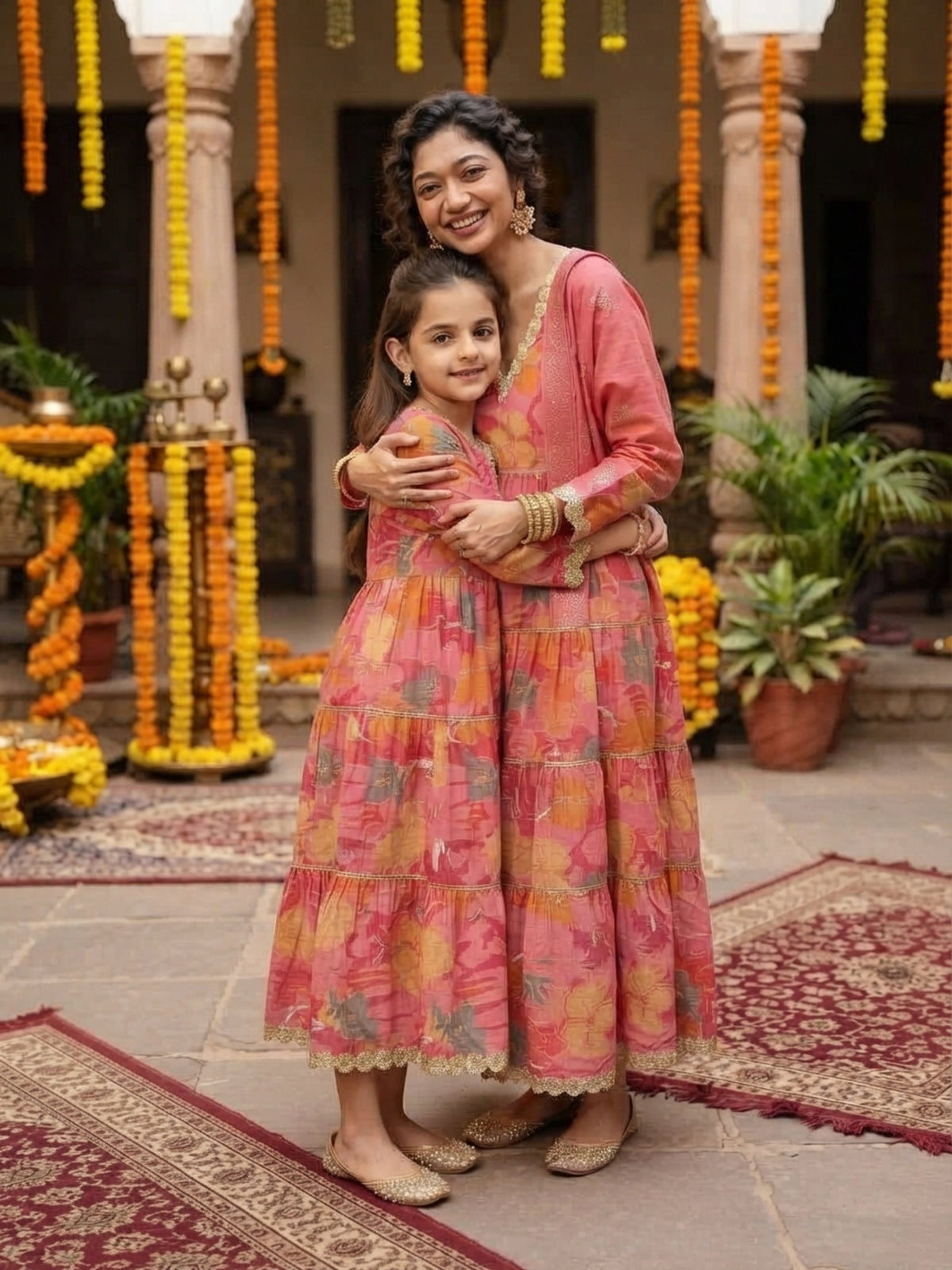 Mother & Daughter Matching Ethnic Set – Cotton Wear