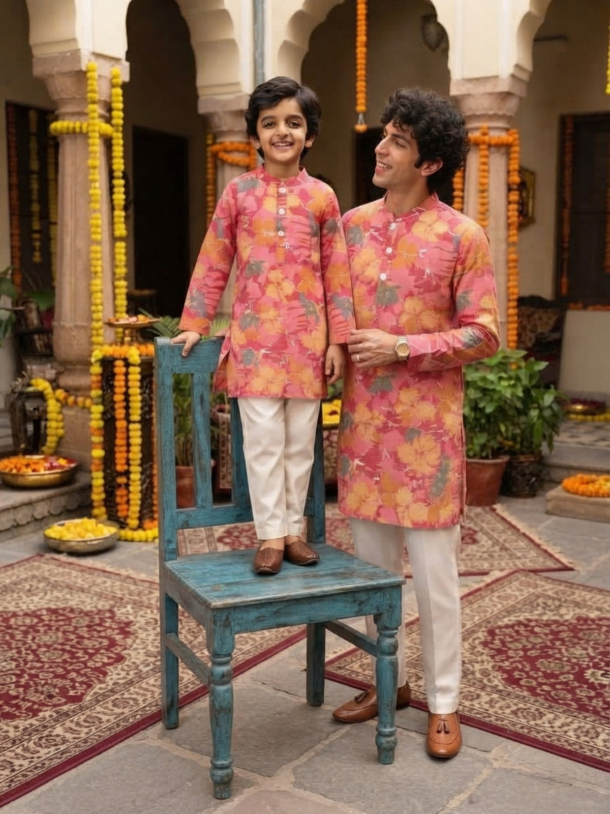 Father & Son Matching Ethnic Set – Cotton Festive Wear