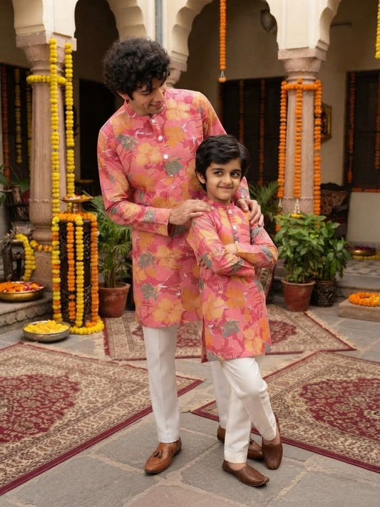 Father & Son Matching Ethnic Set – Cotton Festive Wear