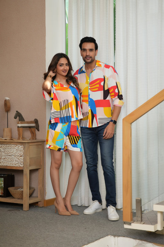 Couple Twinning Set – Vibrant Vacation Wear for Beach & Parties