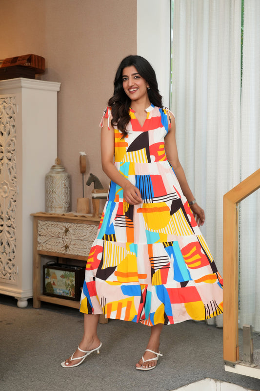 Girl’s Sleeveless Midi Dress – Summer Vacation & Birthday Outfit