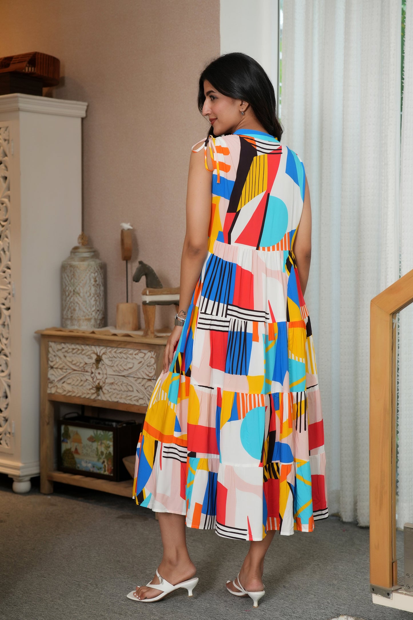 Girl’s Sleeveless Midi Dress – Summer Vacation & Birthday Outfit