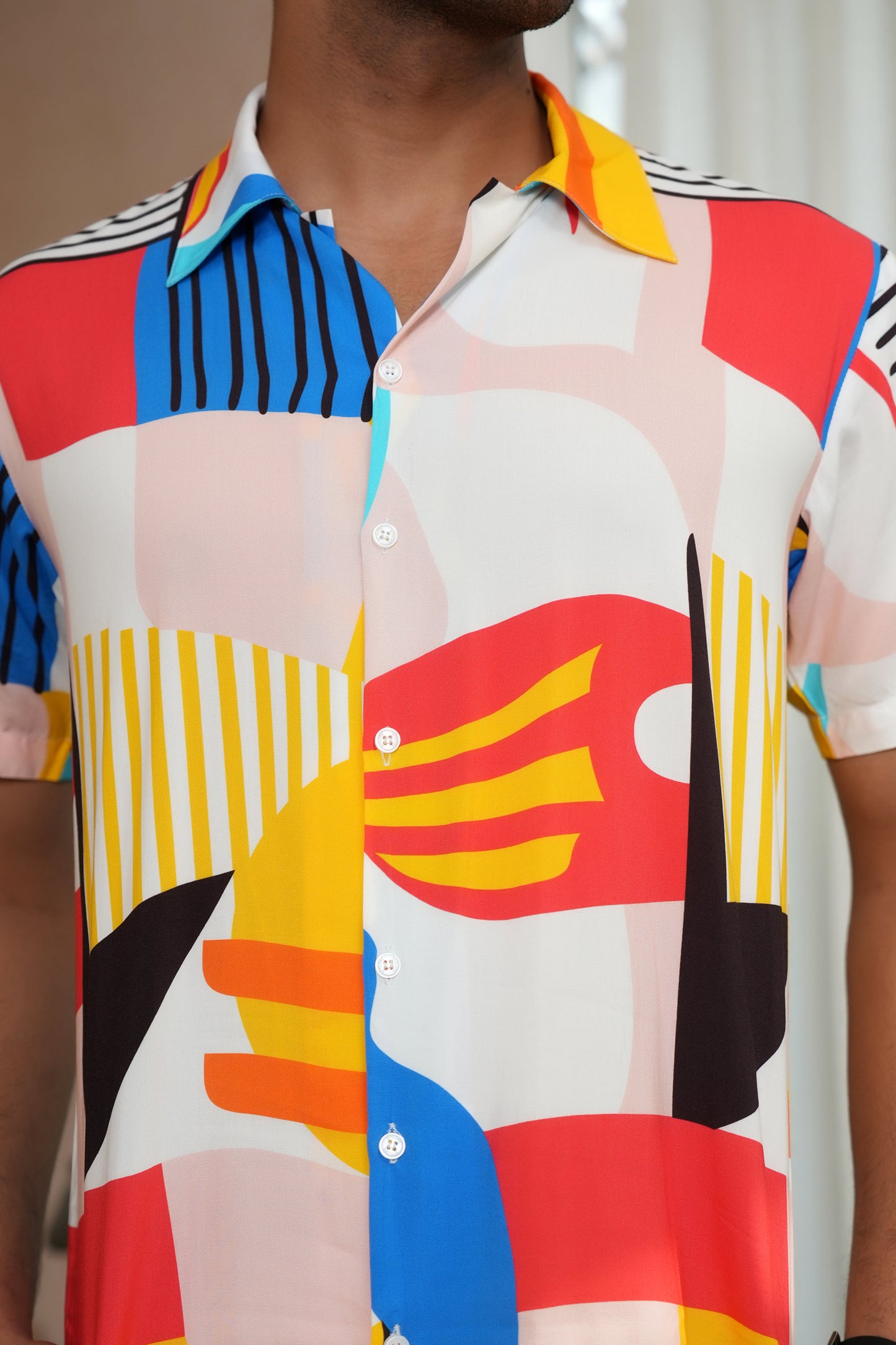 Men’s ColorBurst Co-Ord Set – Shirt & Shorts for Beach & Pool Parties