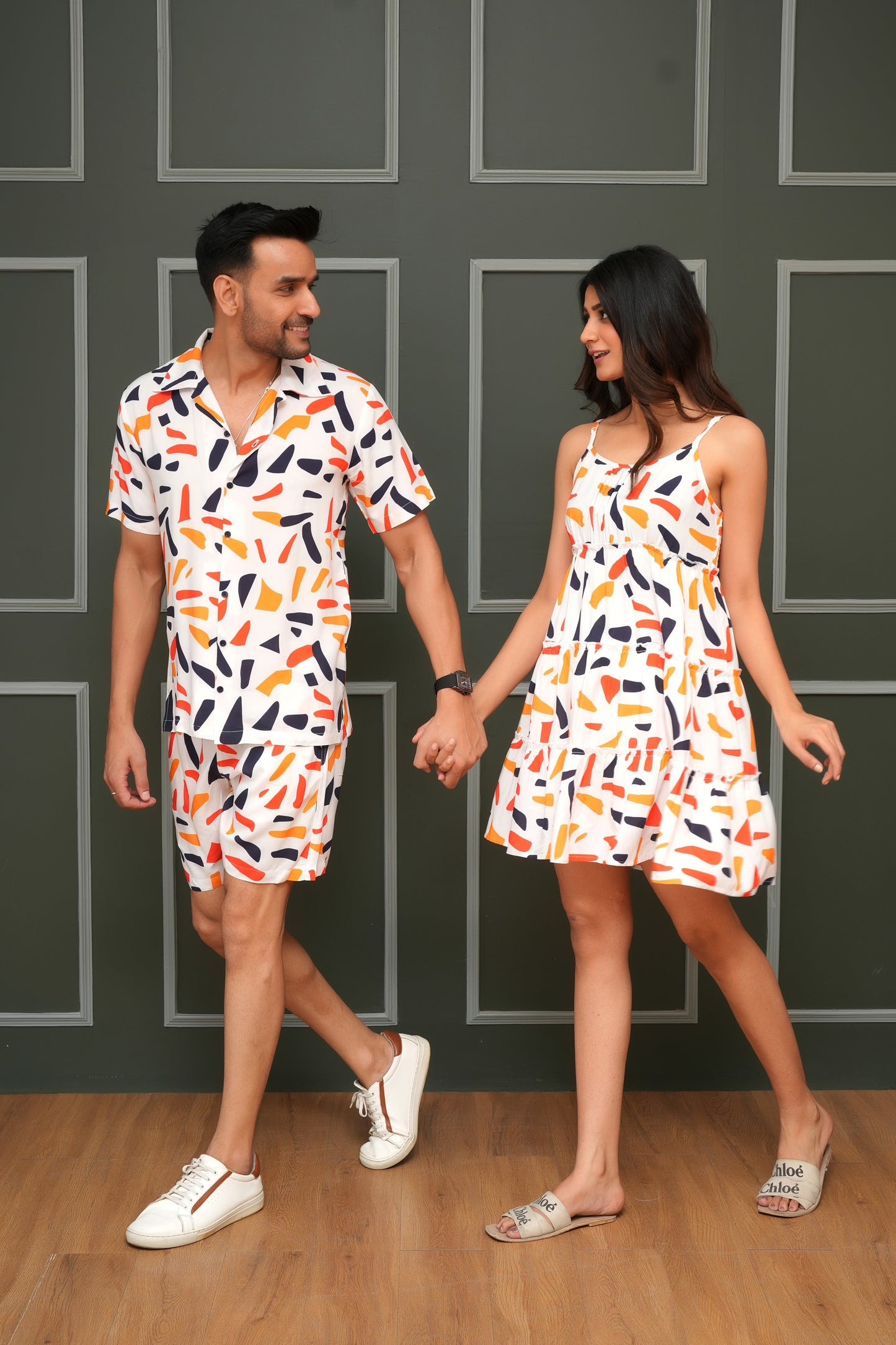 Lightweight Tropical Co-Ord Set for Couples – Holiday Matching Outfits