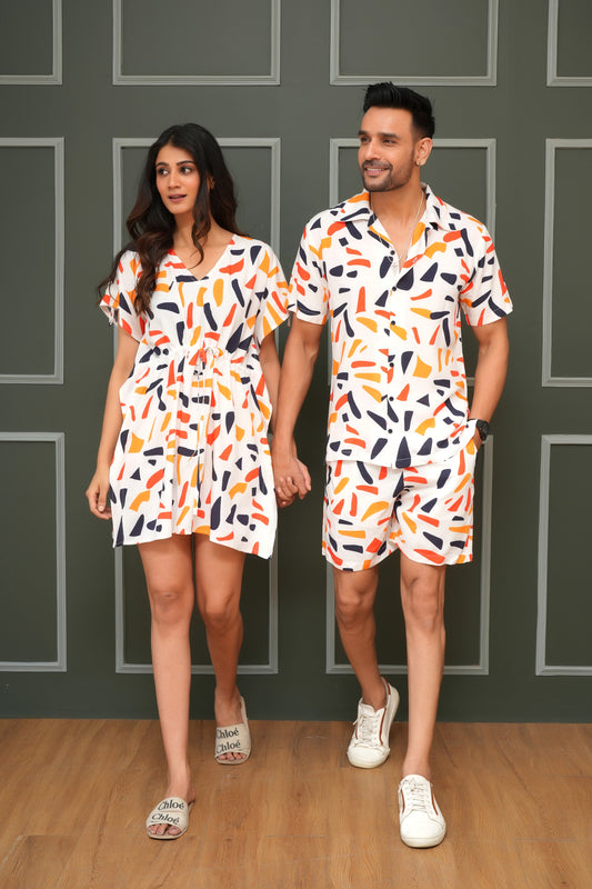 Premium Viscose Couple Matching Outfits – Tropical Vacation Essentials