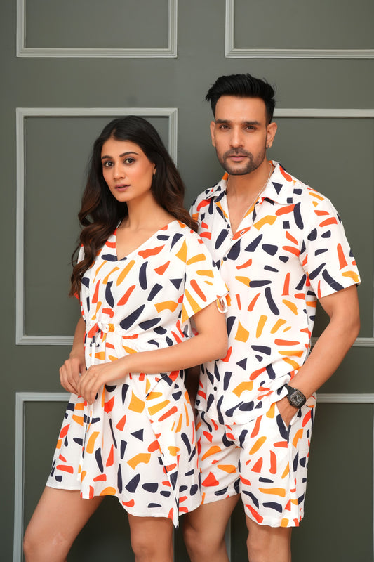 Premium Viscose Couple Matching Outfits – Tropical Vacation Essentials