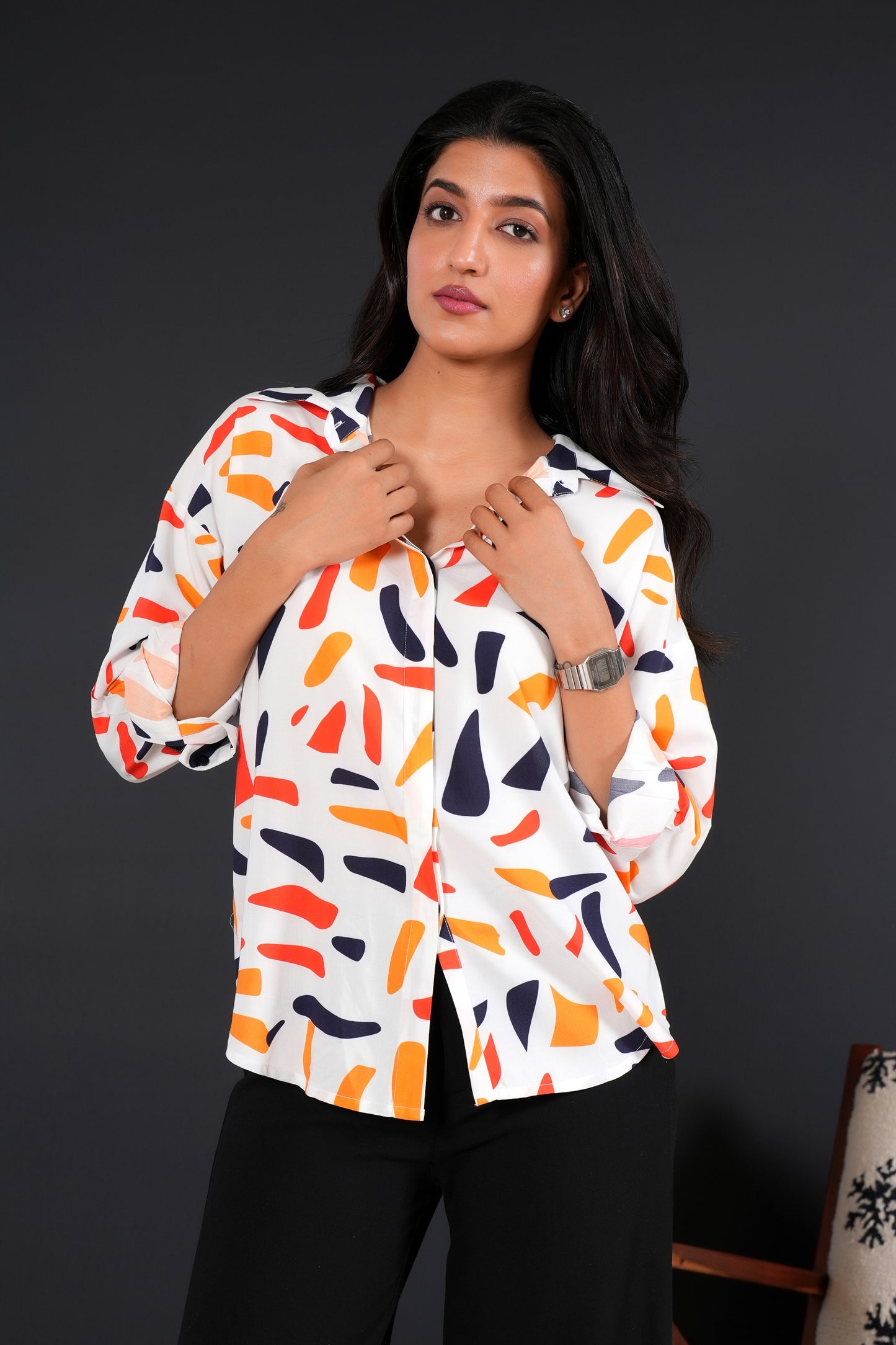 Women's Full Sleeve Shirt – Tropical Print Viscose Resort Wear