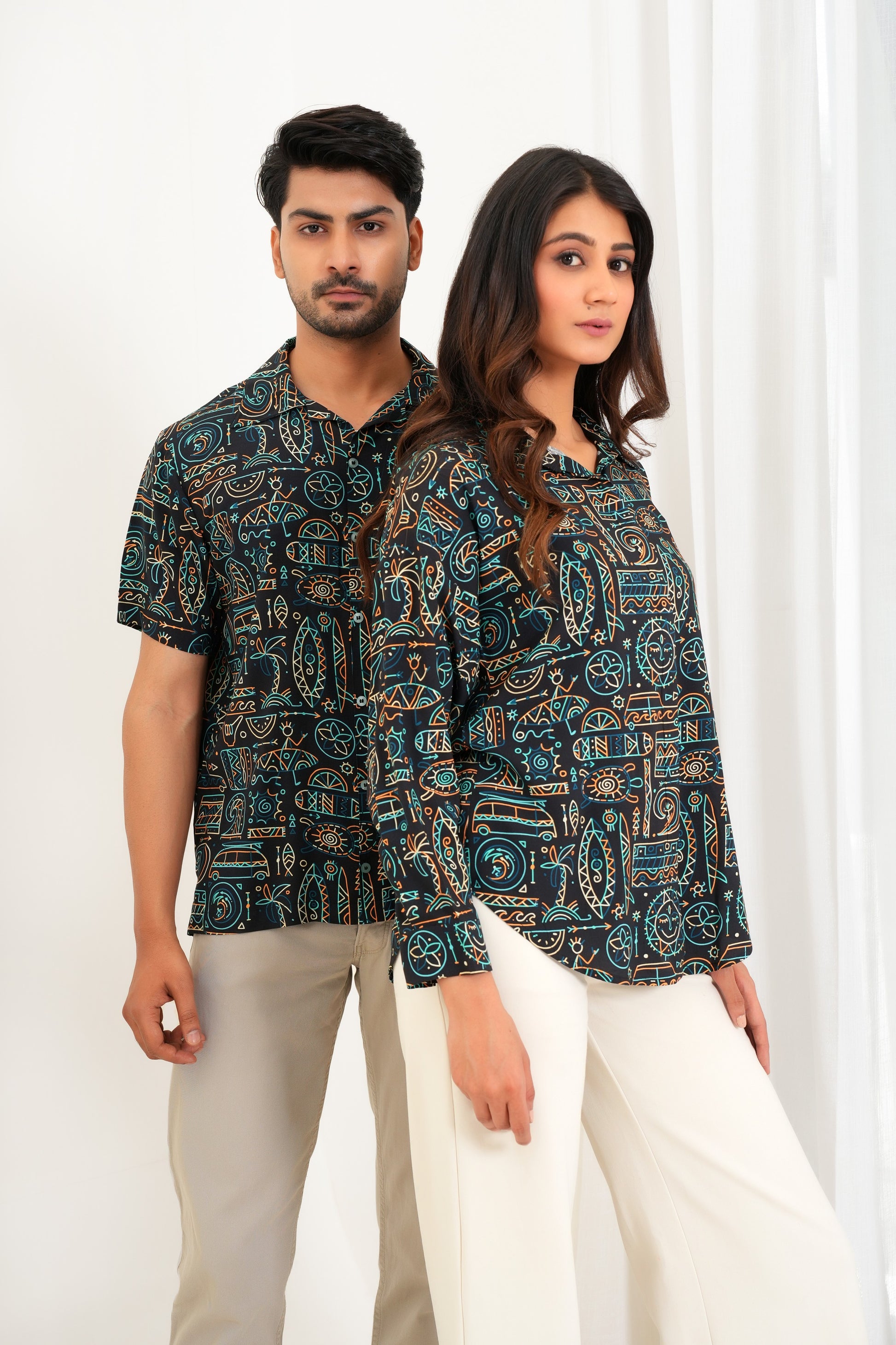 matching couple dress and shirt PATPAT Couples Matching Outfits Bodycon Dress & Button-Down Shirt Beige