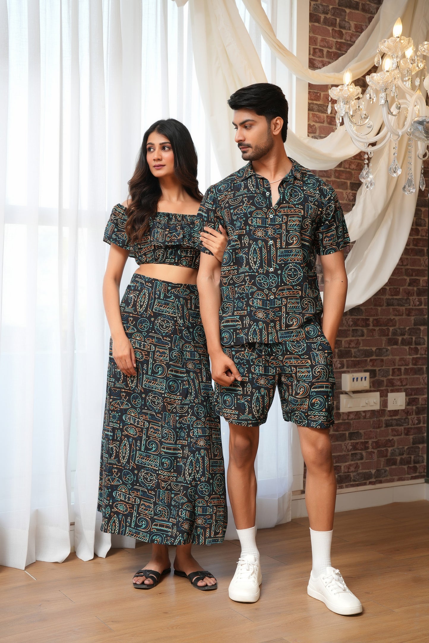 Couple Printed Co-ord Set – Stylish Resortwear