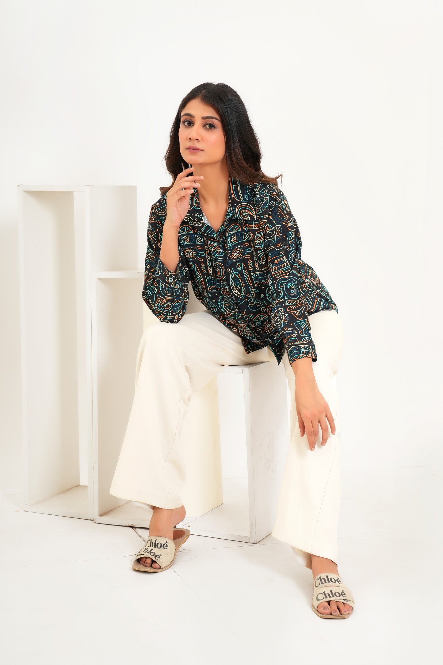 Women’s Tropical Print Shirt - Resortwear Style