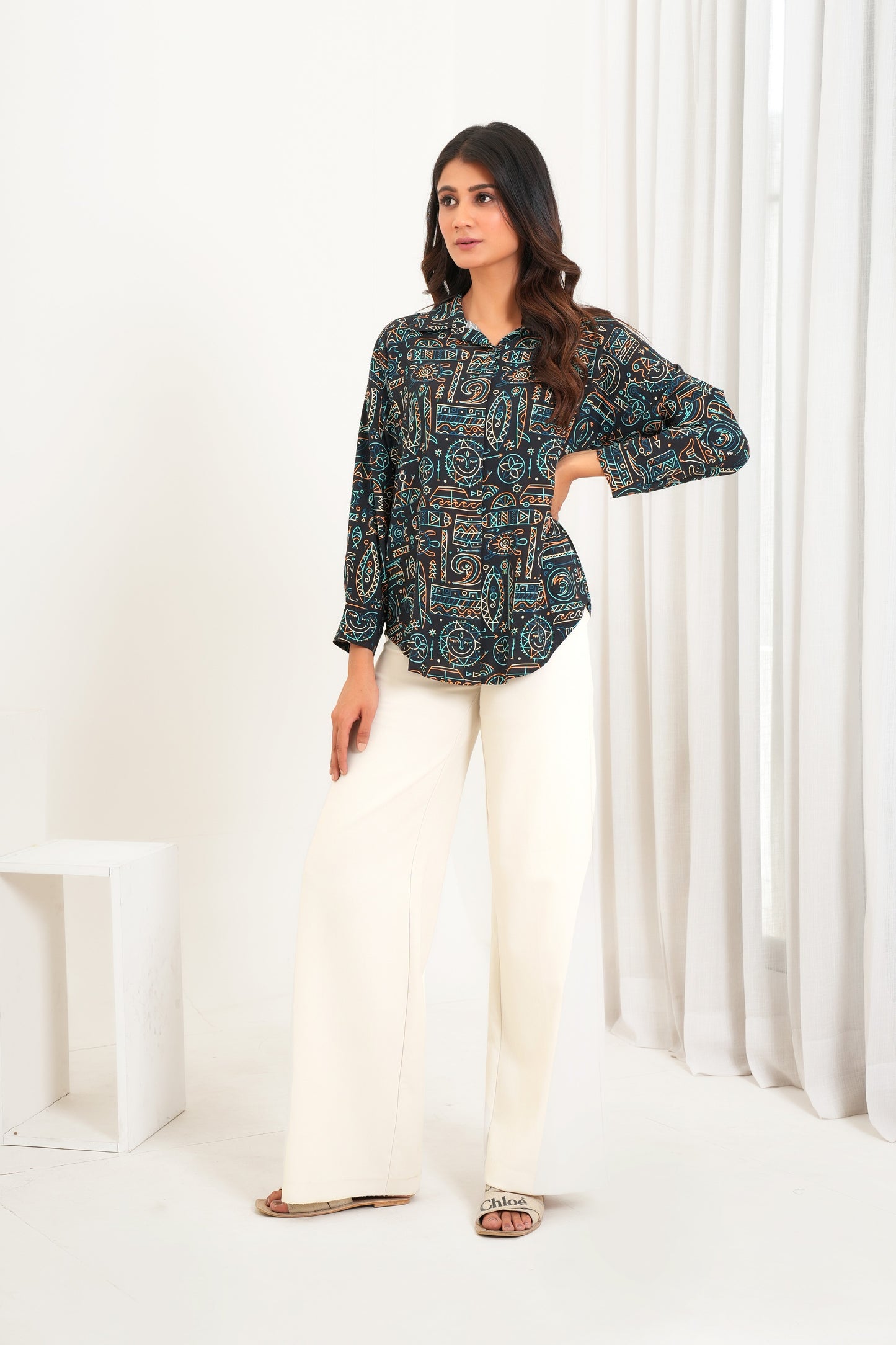 Women’s Tropical Print Shirt - Resortwear Style