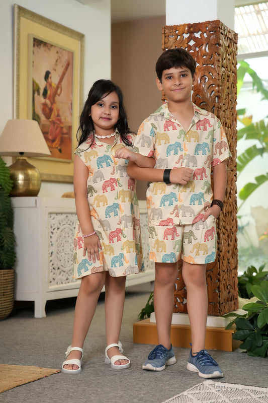 Brother Sister Matching Beach Outfits – Kids Tropical Resort Wear for Family Vacation