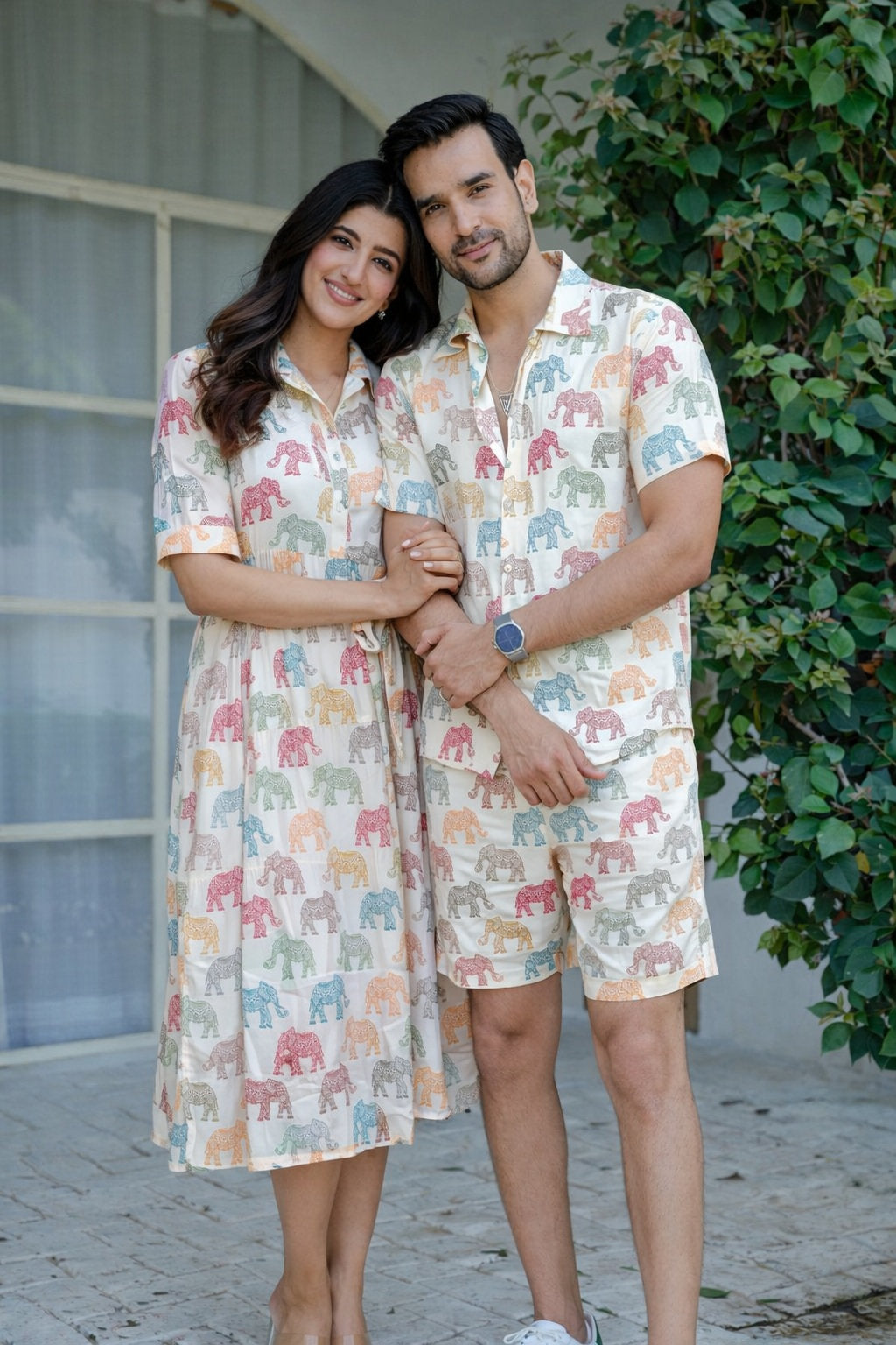 Couple Matching Beach Outfit – Romantic Vacation Dress Set for Honeymoon Anniversary and Resort Dinner