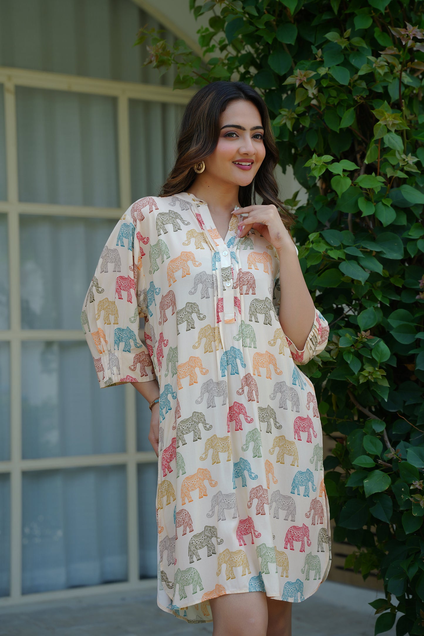 Womens Long Kurta Beach Dress – Resort Wear for Vacation Dinner Staycation and Holiday Travel