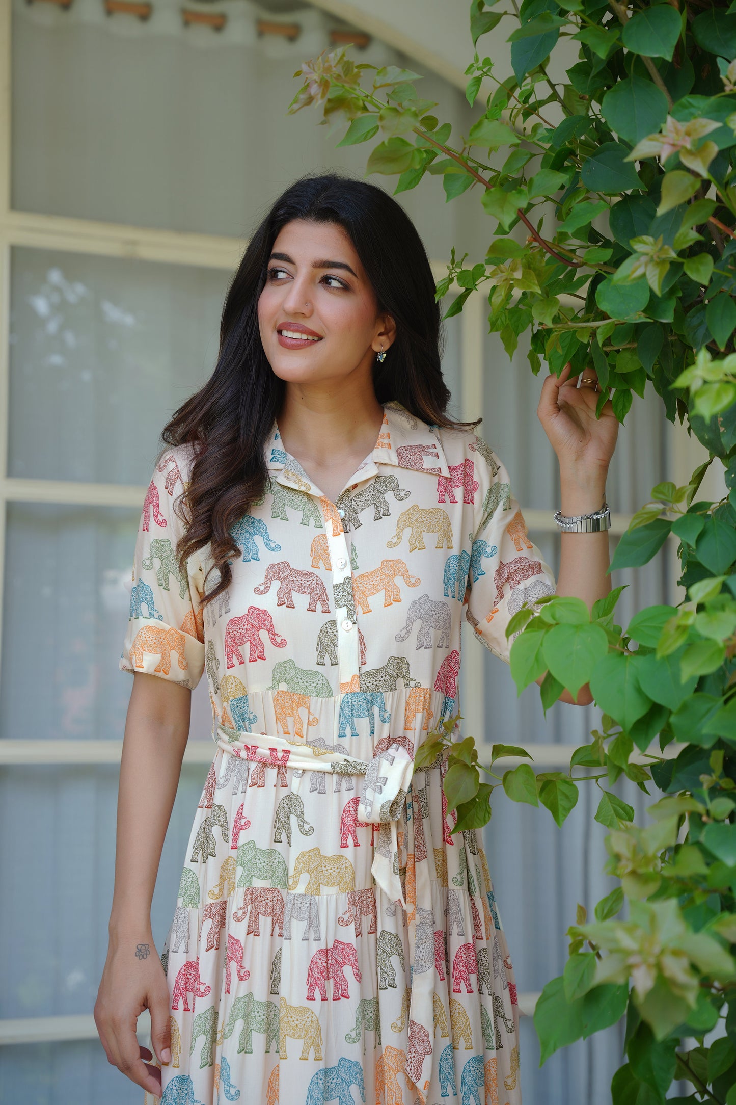 Womens Printed Midi Dress – Tropical Beach Vacation Pool Party and Resort Holiday Outfit