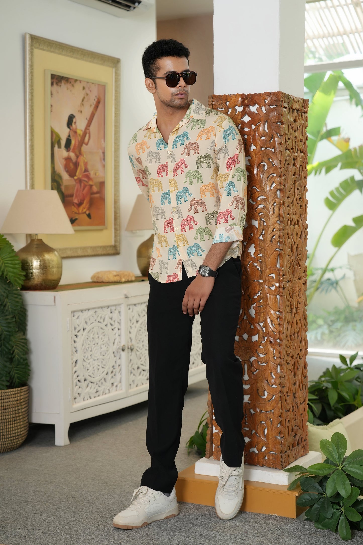 Mens Full Sleeve Resort Shirt – Vacation Dinner Honeymoon Trip and Beach Party Wear