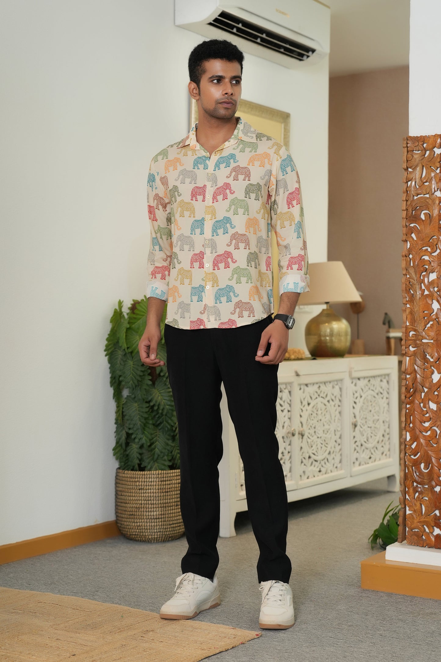 Mens Full Sleeve Resort Shirt – Vacation Dinner Honeymoon Trip and Beach Party Wear