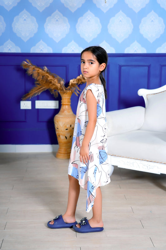 Girls' Sleeveless Midi A-Line Dress – Lightweight Summer Outfit