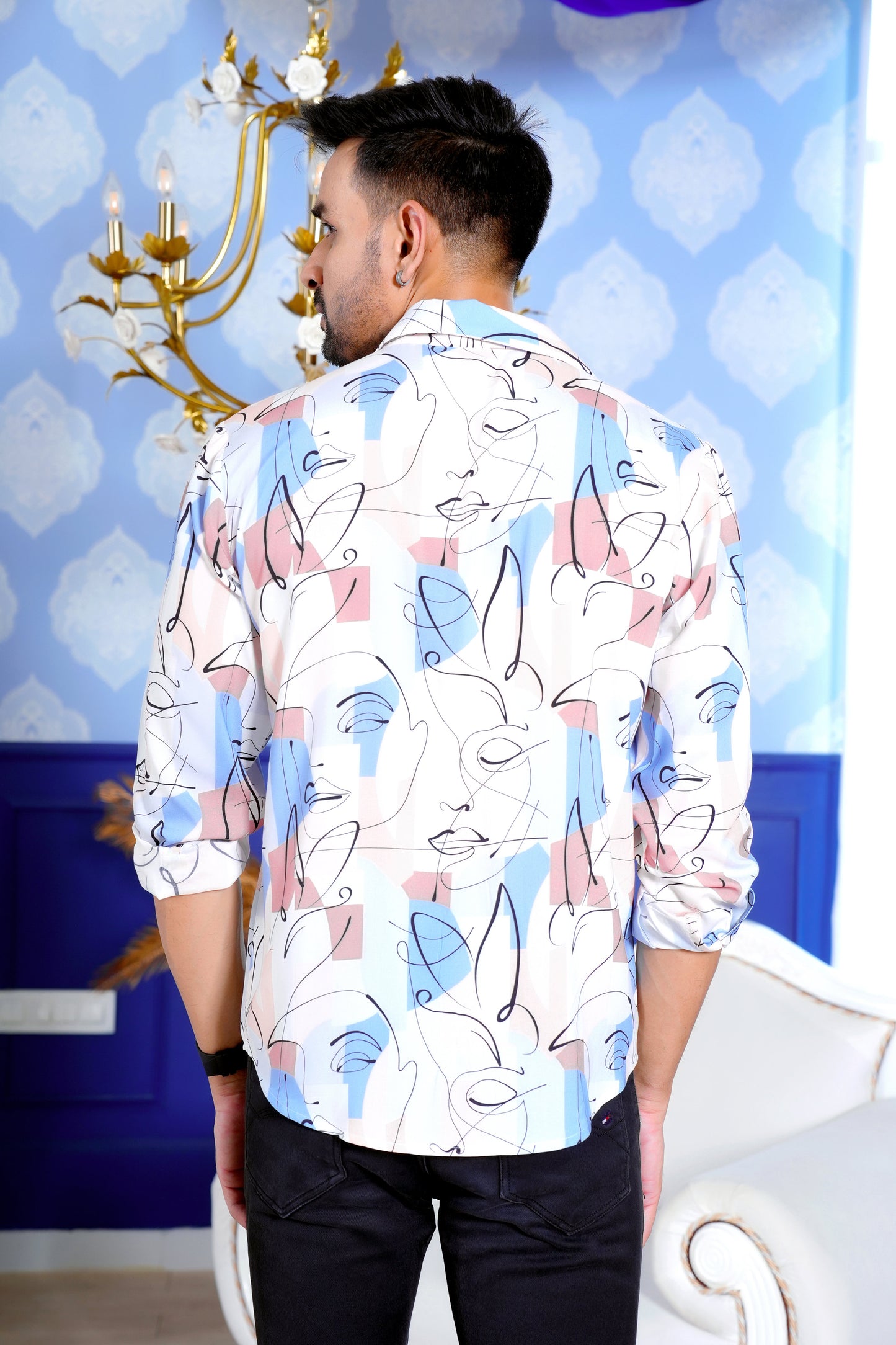 Men’s Full Sleeve Shirt – Tropical Print Lightweight Holiday Wear