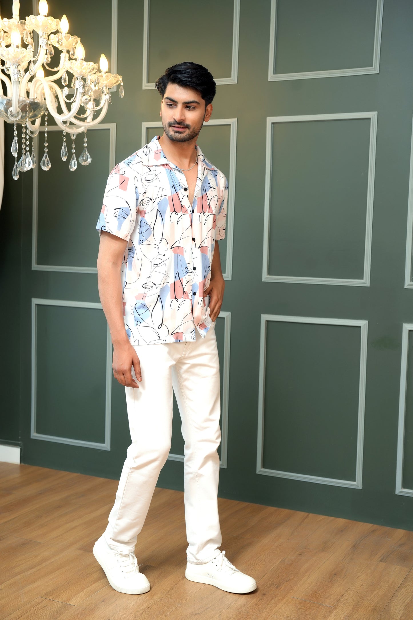 Men’s Short Sleeve Shirt – Cabana Collar Tropical Resort Shirt